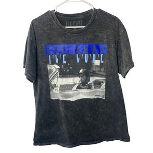Ice Cube Mens Graphic‎ T-Shirt Acid Wash Black Lowrider Hip Hop Tee Large